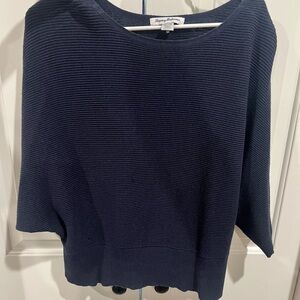 Tommy Bahama Navy Ribbed Scoop Neck Women's Sweater